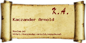 Kaczander Arnold névjegykártya