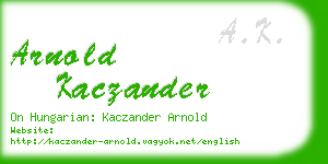 arnold kaczander business card